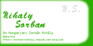 mihaly sorban business card